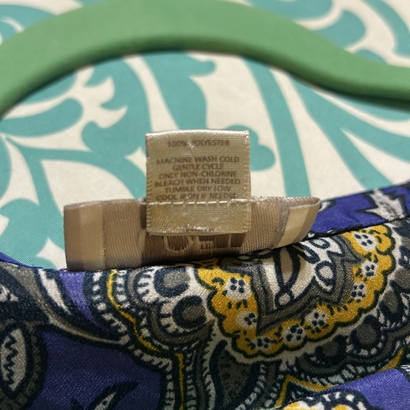 LOFT size M purple and yellow/gold three quarter sleeve blouse - Picture 4 of 5